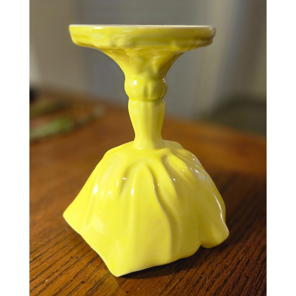 Vintage Yellow Martan Portugal Pottery Flower Compotes Set of 4 - Picture 4 of 14